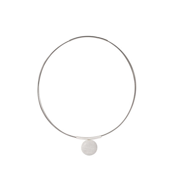 Light grey small stone pendant necklace